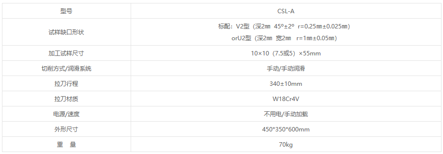 CSL-A沖擊試樣缺口手動(dòng)拉床